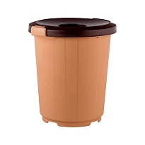 Мусорный бак с крышкой - воронкой на колесах 105 л бежевый 105 бежевый в Туле