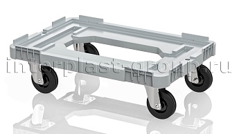 Тележка пластиковая с отверстием без тормозов серая в Туле