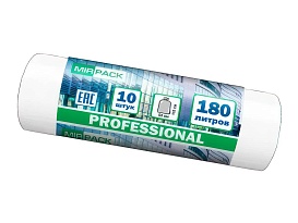Мешки для мусора 180 л, прозрачные, в рулоне 10 шт., ПВД, 30 мкм, 1100х930 мм, PROFESSIONAL, 180104408 в Туле