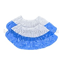 Бахилы бело-синие 1000 шт (500 пар), 48 мкм, двойная подошва, с одной резинкой, Эконом+ в Туле