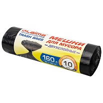 Мешки для мусора 160 л, черные, в рулоне 10 шт., ПВД, 30 мкм, 1200х900 мм, LAIMA ULTRA, 607694 в Туле