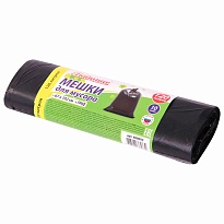 Мешки для мусора 120 л, черные, в рулоне 10 шт., ПНД, 11 мкм, 1020х670 мм, Любаша, 608093 в Туле