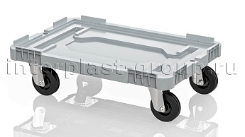 Тележка пластиковая сплошная без тормозов серая в Туле