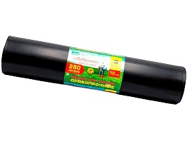 Мешки для мусора 280 л, ароматизированные, черные, в рулоне 10 шт., ПВД 110 мкм, 1400х930 мм, Добрыня, Dob28010black в Туле