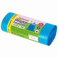 Мешки для мусора 35 л, синие, в рулоне 30 шт., ПНД, 10 мкм, 600х500 мм, Любаша, 608091 в Туле