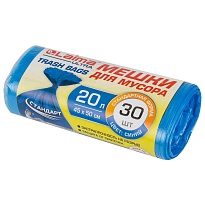 Мешки для мусора 20 л, синие, в рулоне 30 шт., ПНД, 8 мкм, 500х450 мм, LAIMA, 607682 в Туле Мешки для мусора 20 л, синие, в рулоне 30 шт., ПНД, 8 мкм, 500х450 мм, LAIMA, 607682 в Туле