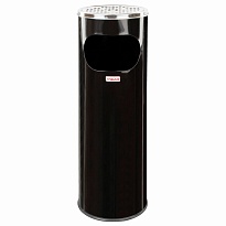 Урна с пепельницей 18 литров, нержавеющая сталь, черная, LAIMA PROFESSIONAL в Туле