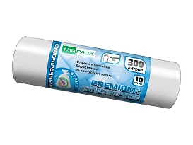 Мешки для мусора 300 л, белые, в рулоне 10 шт., ПВД 70 мкм, 1400х1000 мм, PREMIUM+, 300101602 в Туле Мешки для мусора 300 л, белые, в рулоне 10 шт., ПВД 70 мкм, 1400х1000 мм, PREMIUM+, 300101602 в Туле