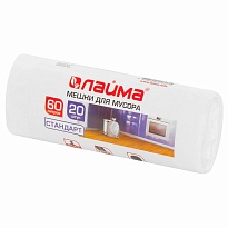 Мешки для мусора 60 л, белые, в рулоне 20 шт., ПНД, 7 мкм, 680х580 мм, LAIMA, 605539 в Туле Мешки для мусора 60 л, белые, в рулоне 20 шт., ПНД, 7 мкм, 680х580 мм, LAIMA, 605539 в Туле