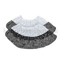 Бахилы бело-черные 1000 шт (500 пар), 48 мкм, двойная подошва, с одной резинкой, Эконом+ в Туле