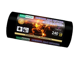 Мешки для мусора 240 л, ароматизированные, черные, в рулоне 10 шт., ПВД 40 мкм, 1500х1100 мм, СИЛАЧИ, sil24011110 в Туле