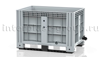 Контейнер iBox сплошной на полозьях с краном серый в Туле